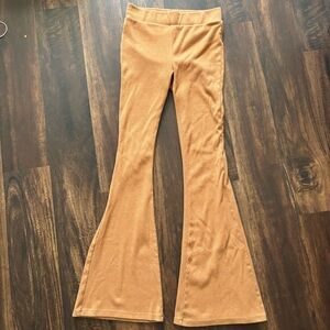 Aerie flared ribbed pants size Xs tan rust color guc